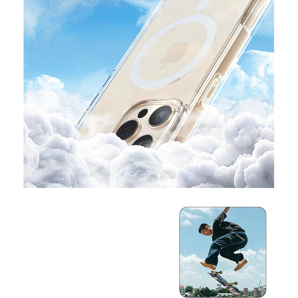 Etui Spigen Caseology Capella Mag MagSafe do iPhone 16 Pro Max, przezroczysto-białe
